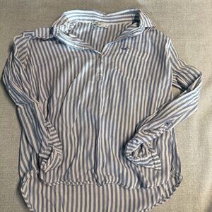 Hollister Blue and White Striped Shirt